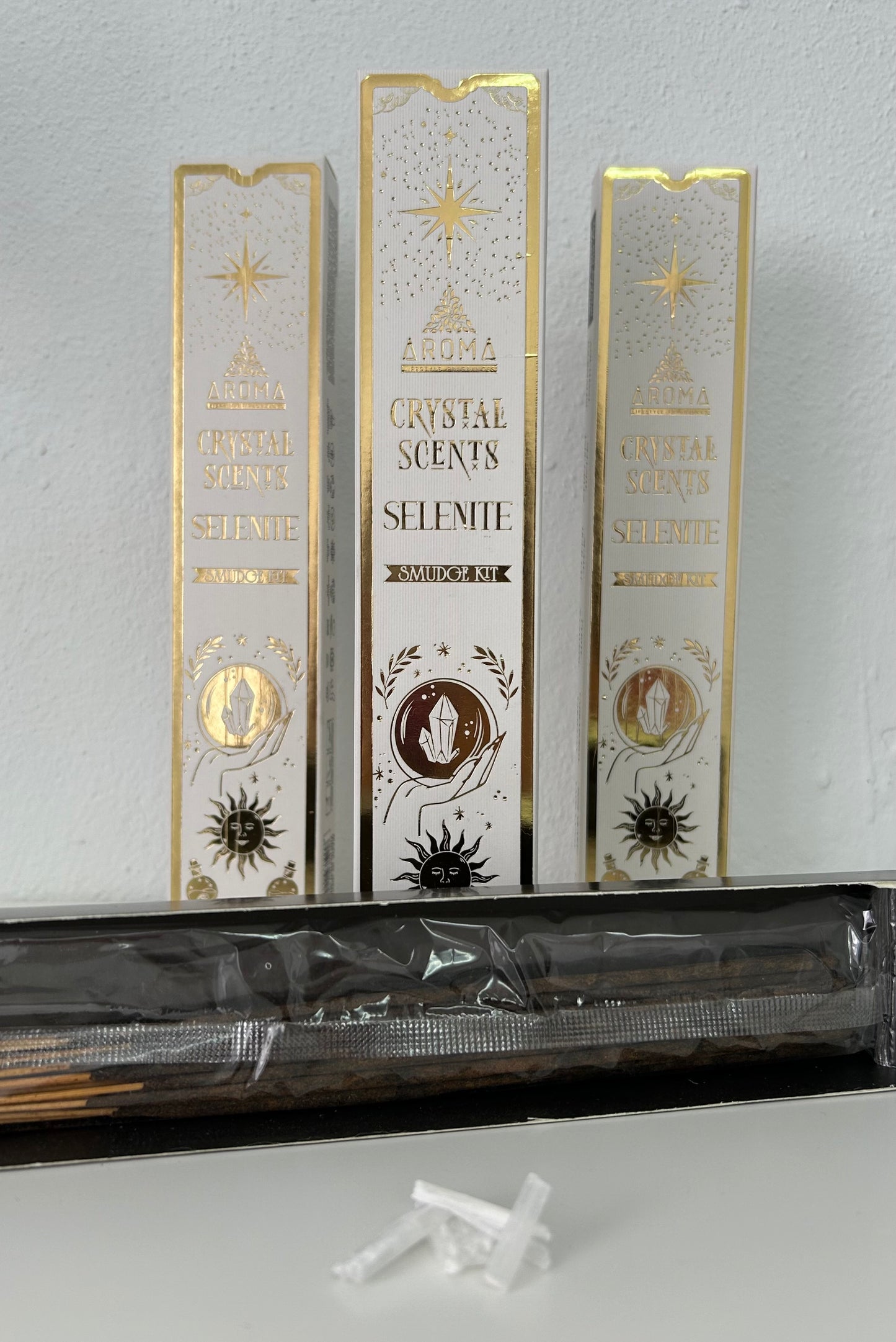 Incienso mineral selenita.