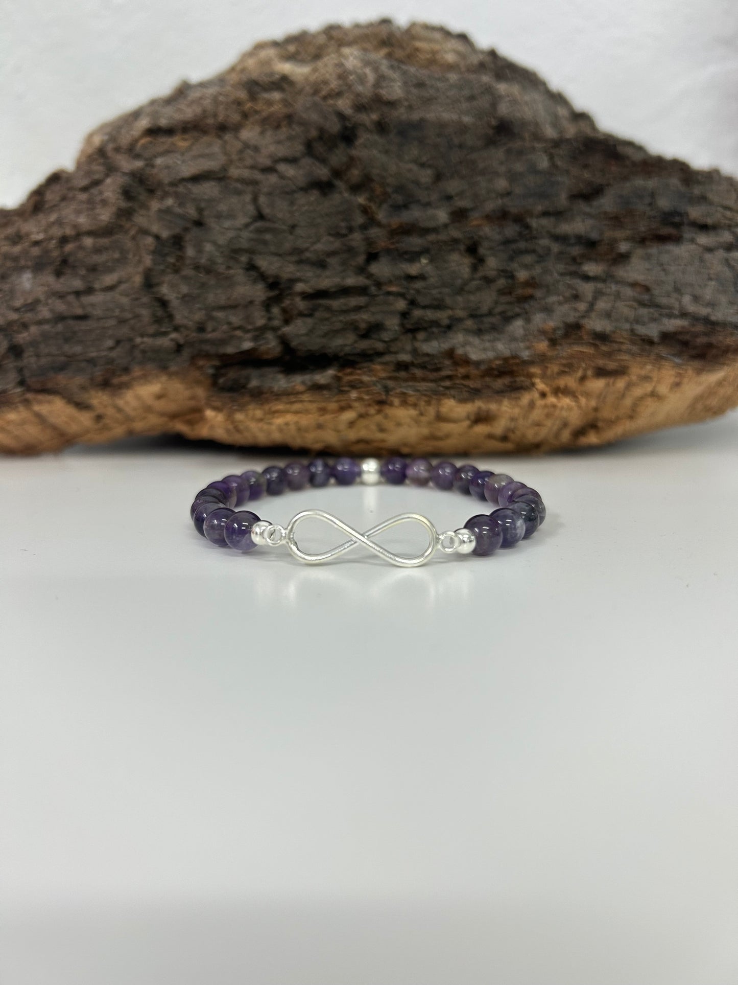 Pulsera infinito con amatista (plata925)
