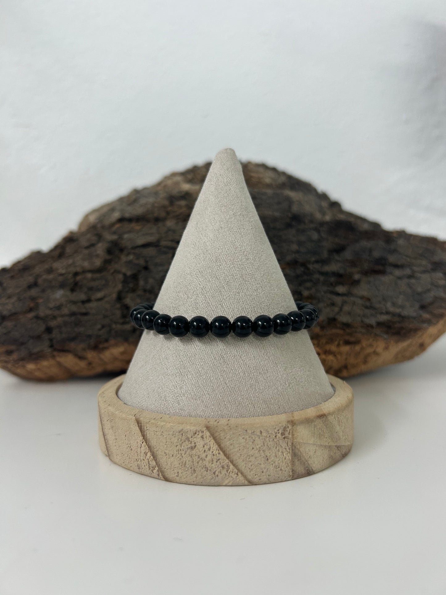 Pulsera turmalina negra 6mm