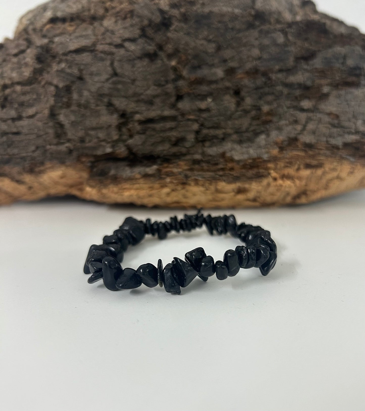 Pulsera turmalina negra en chips