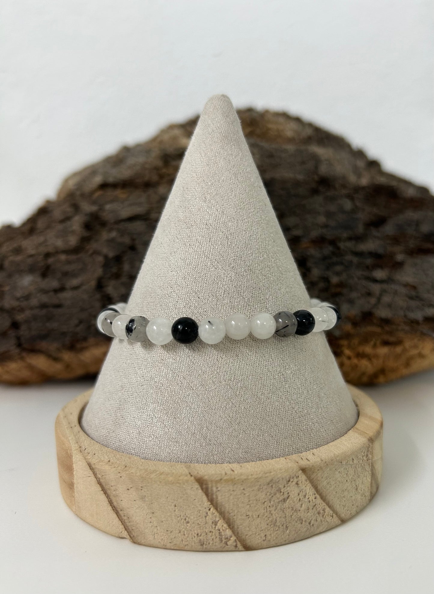Pulsera cuarzo turmalinado 6mm
