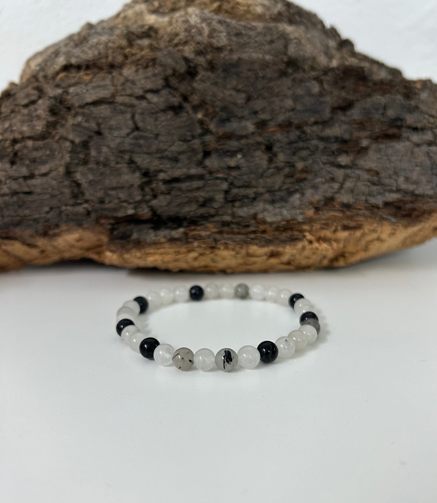 Pulsera cuarzo turmalinado 6mm