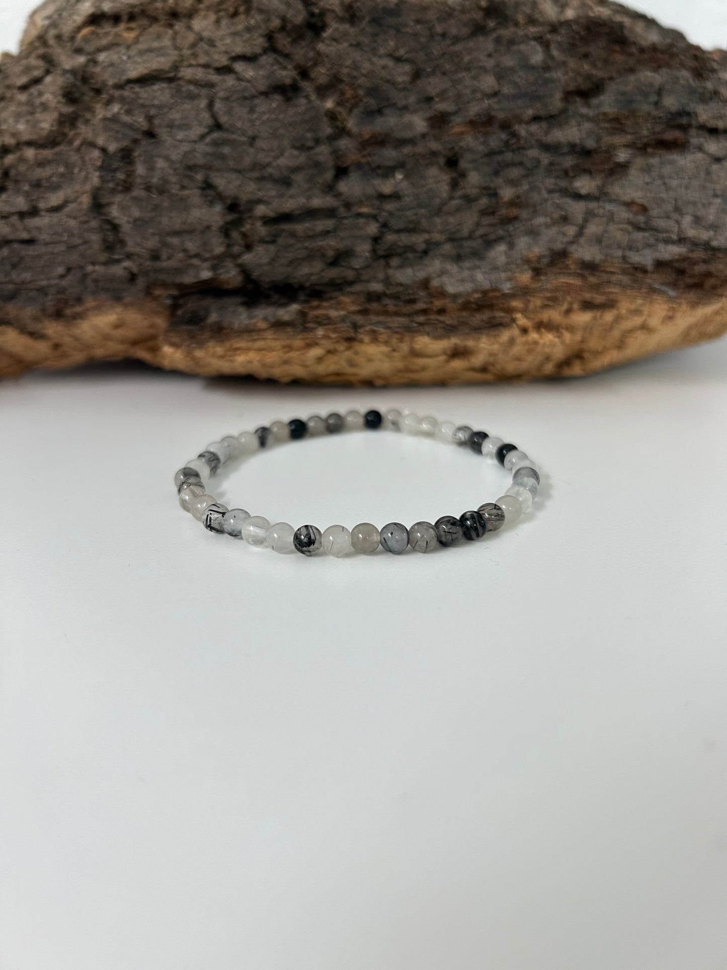 Pulsera cuarzo turmalinado 4mm