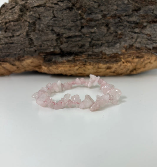 Pulsera cuarzo rosa en chips