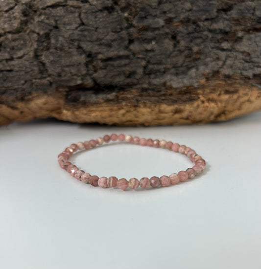 Pulsera rodocrosita facetada