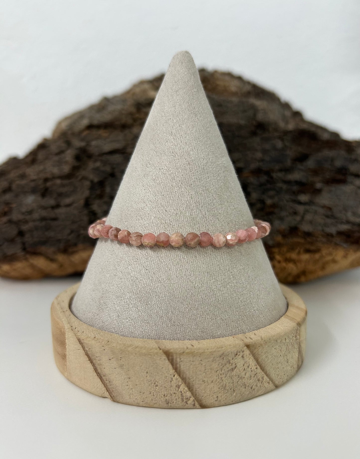 Pulsera rodocrosita facetada