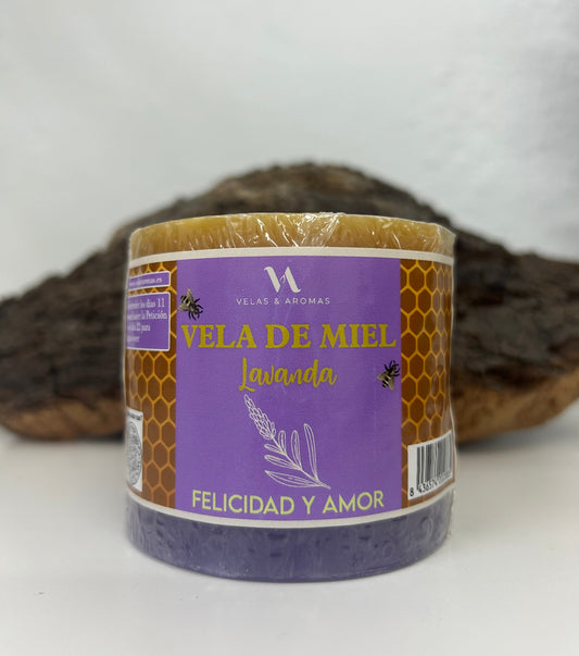 Velón doble carga miel y lavanda