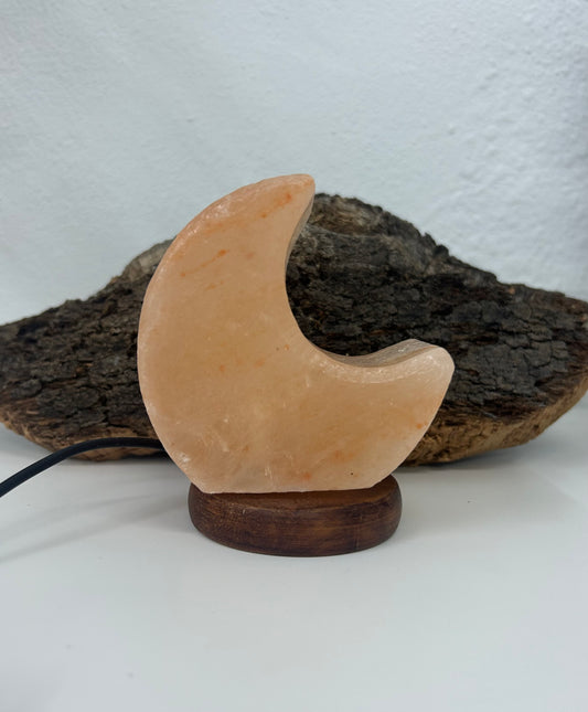 Lámpara de sal con forma de luna