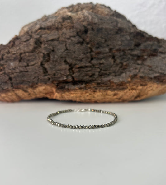 Pulsera facetada pirita (plata 925)