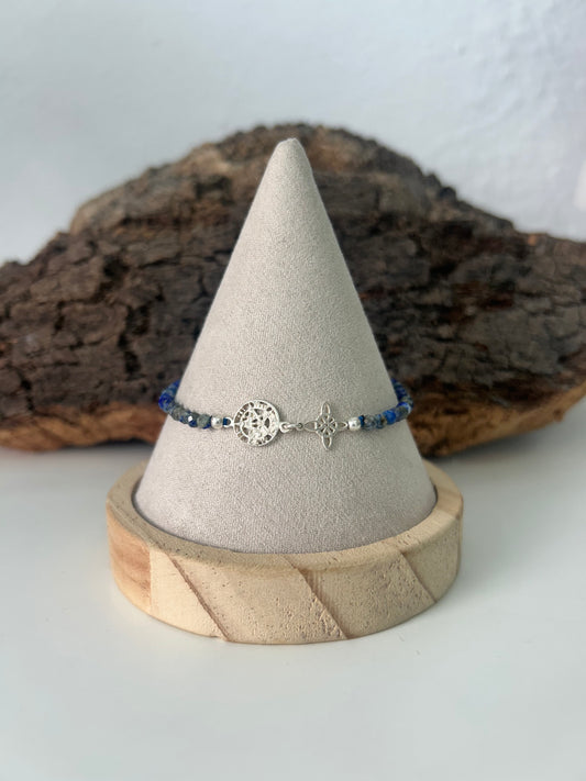 Pulsera doble protección con lapislázuli (plata925)