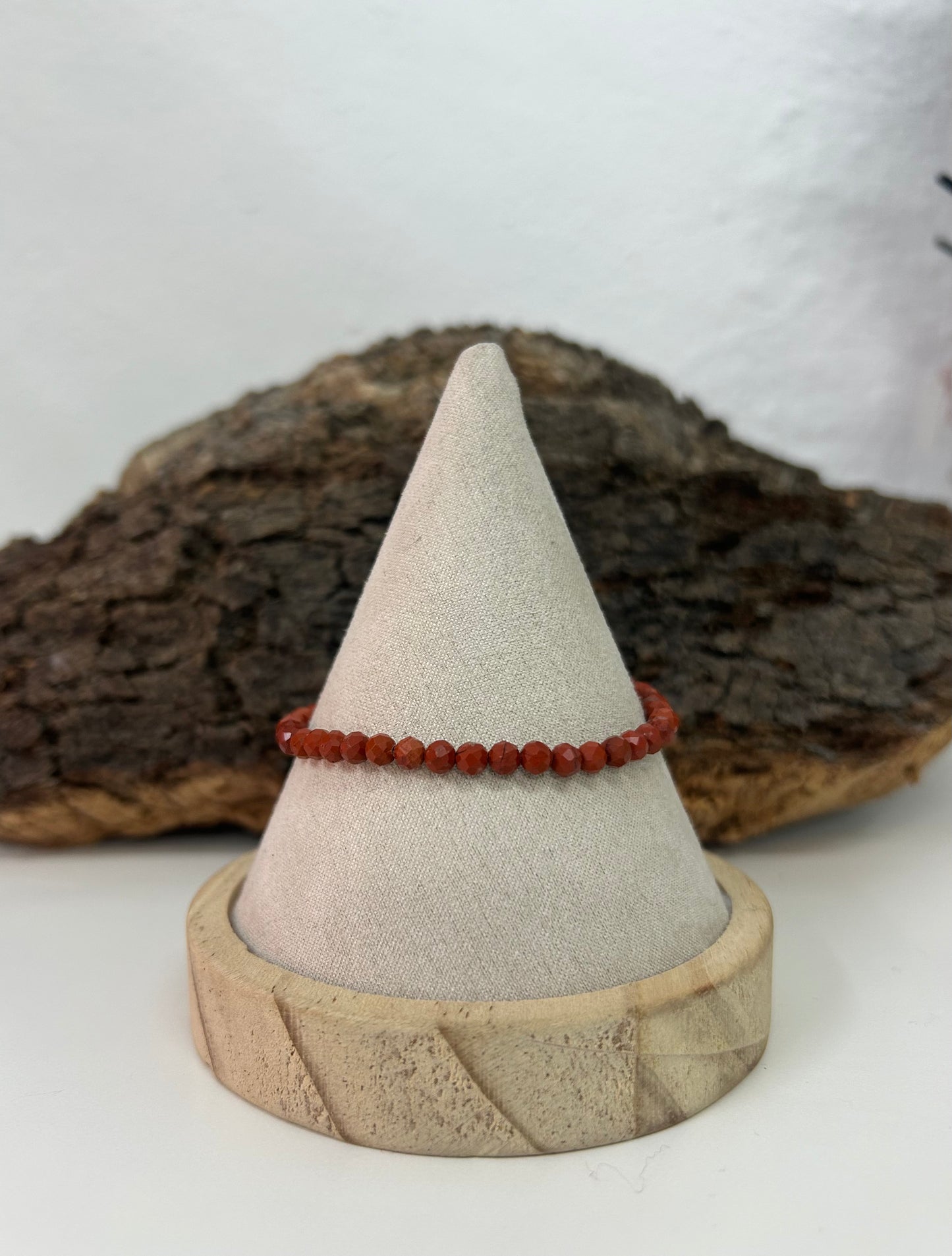Pulsera jaspe rojo facetado