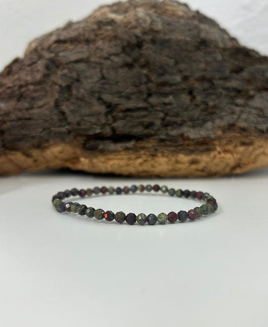 Pulsera jaspe sangre de dragón facetada
