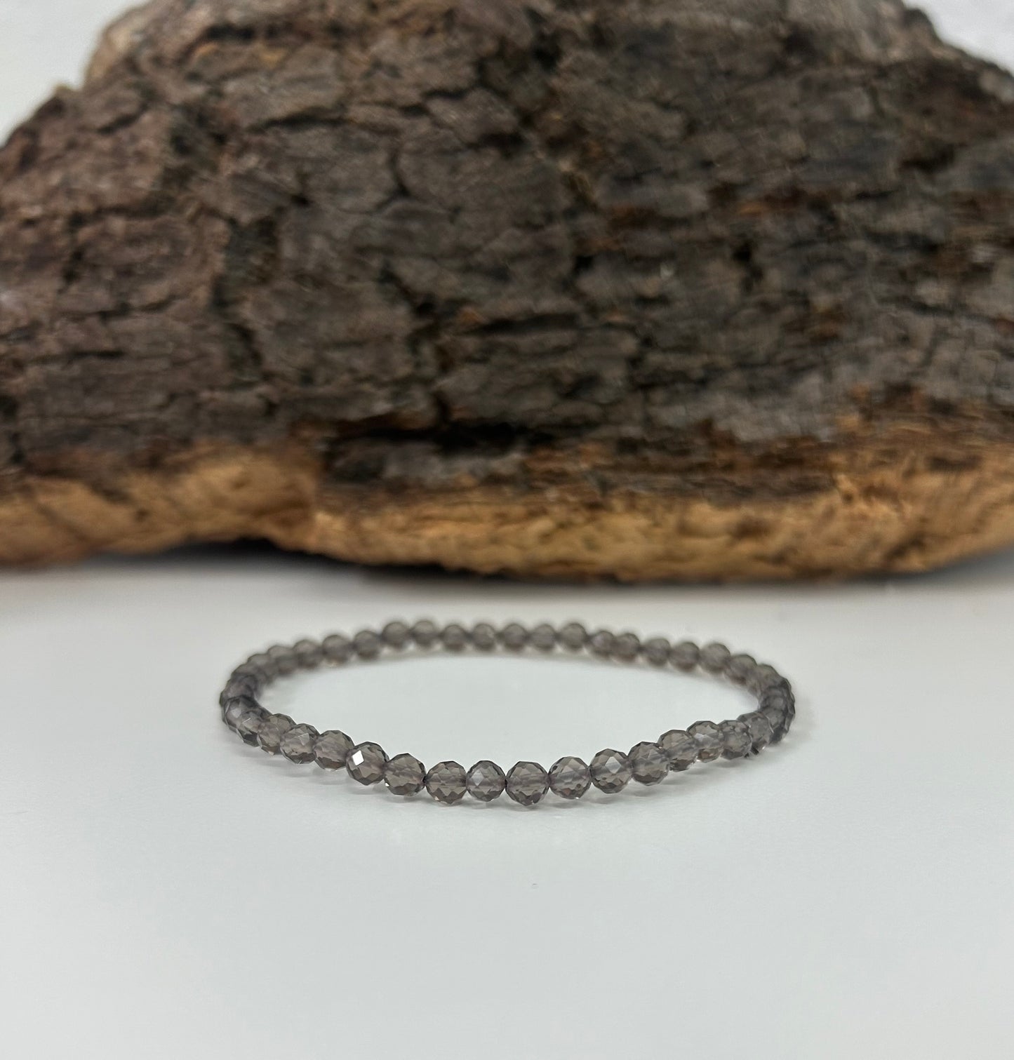 Pulsera cuarzo ahumado facetado