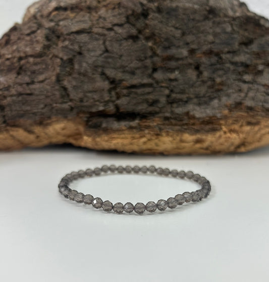 Pulsera cuarzo ahumado facetado