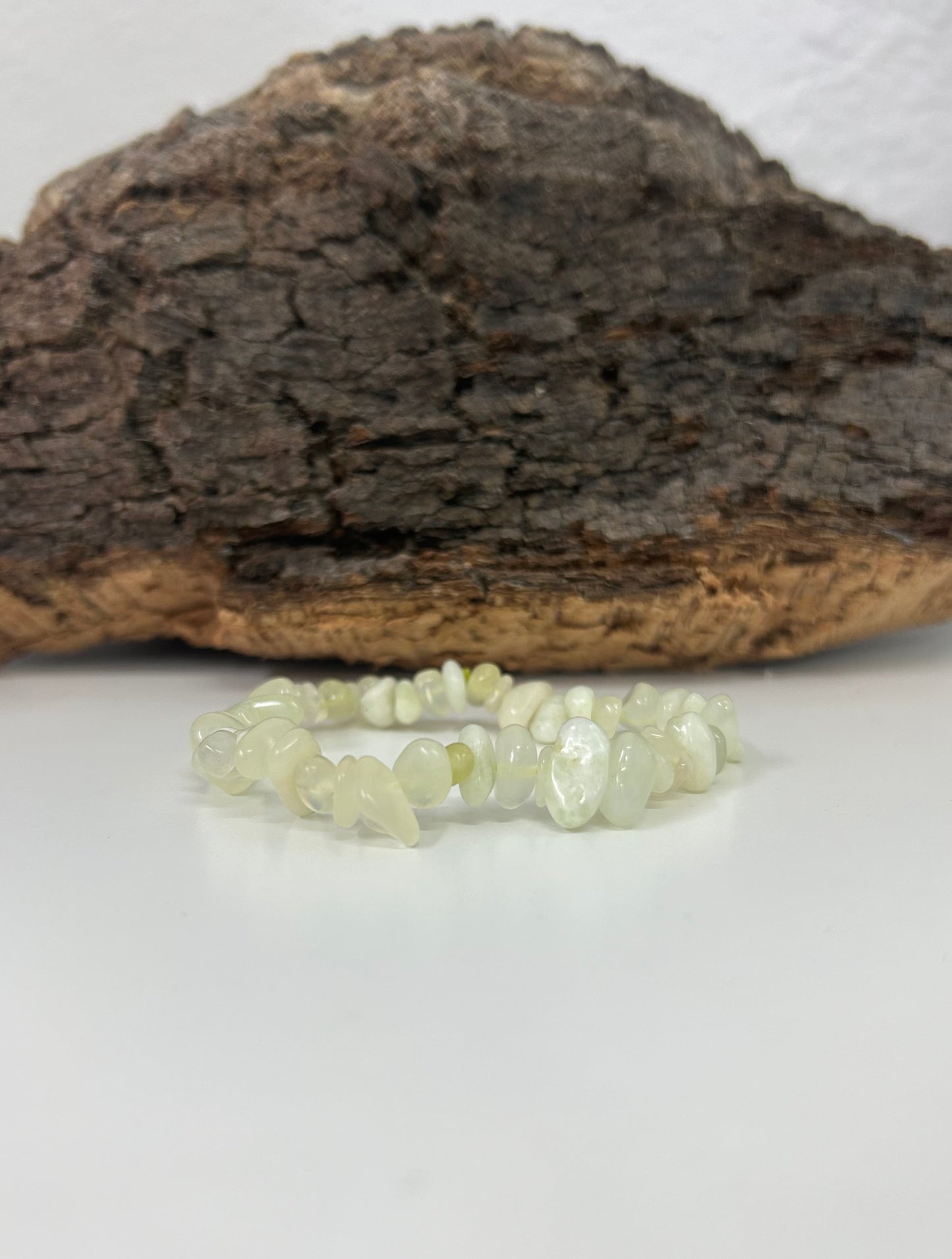 Pulsera jade verde chips