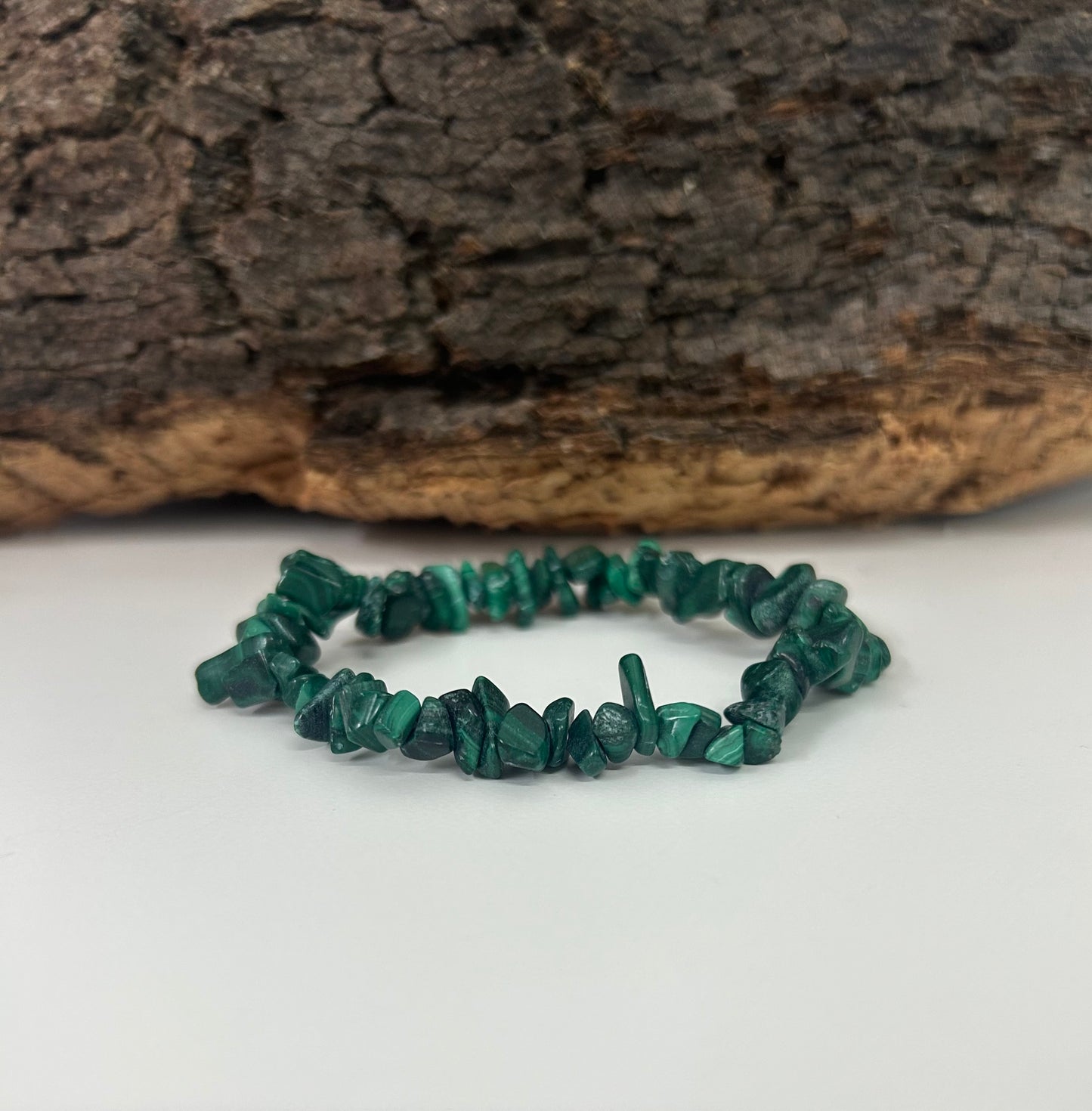 Pulsera malaquita en chips