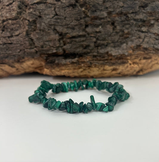 Pulsera malaquita en chips