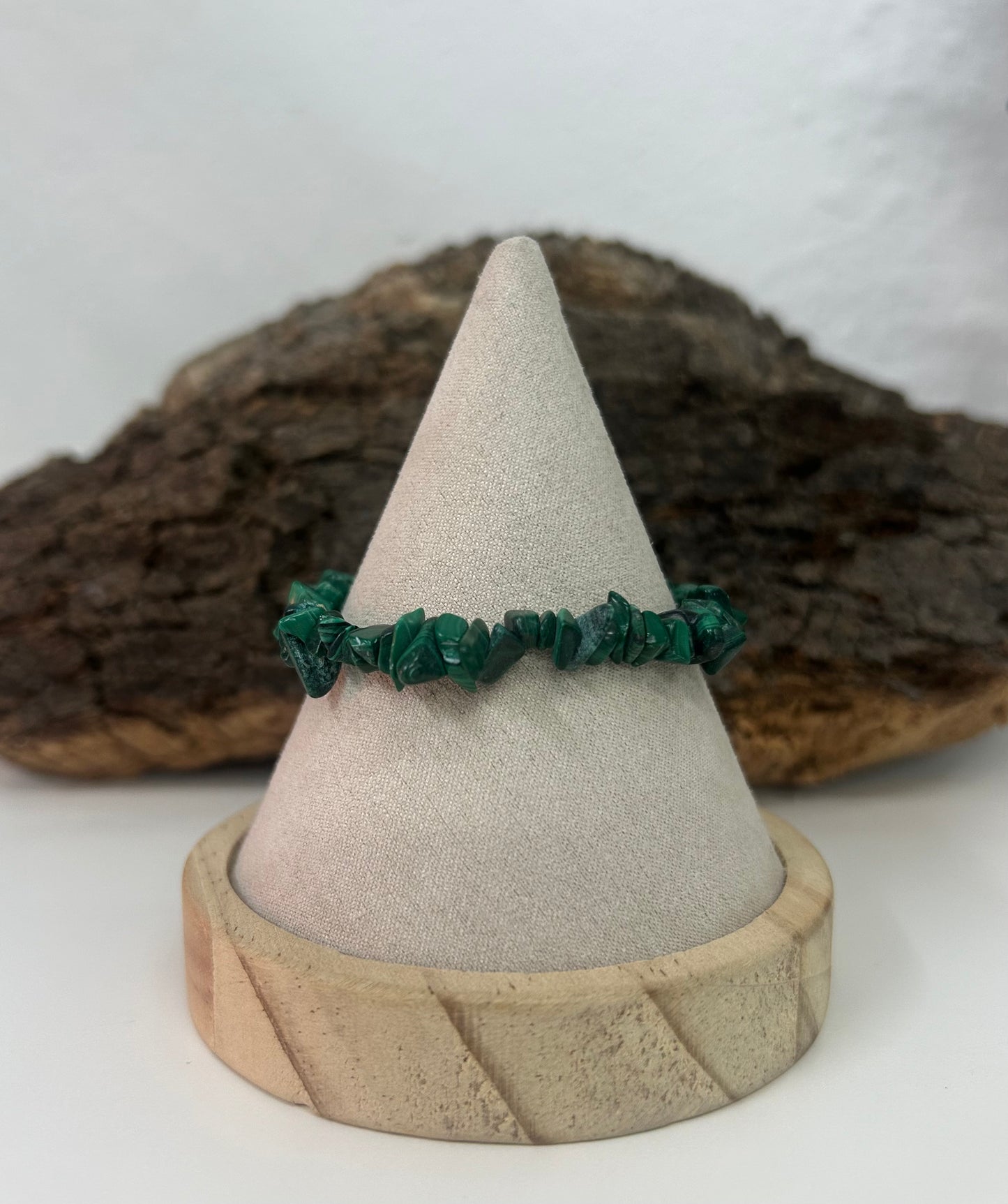 Pulsera malaquita en chips