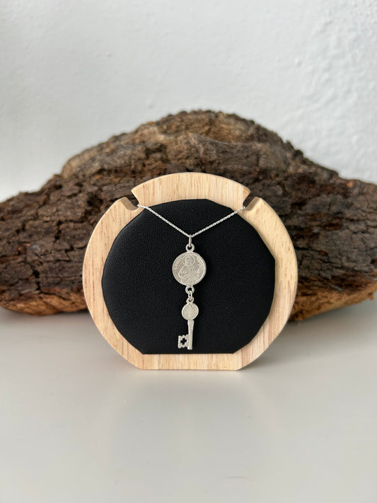 Colgante doble abre caminos (plata 925)