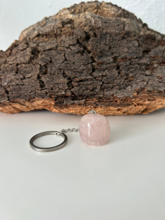 Llavero cuarzo rosa