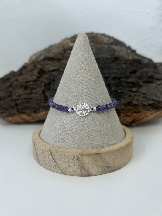 Pulsera San Benito con amatista (plata 925)