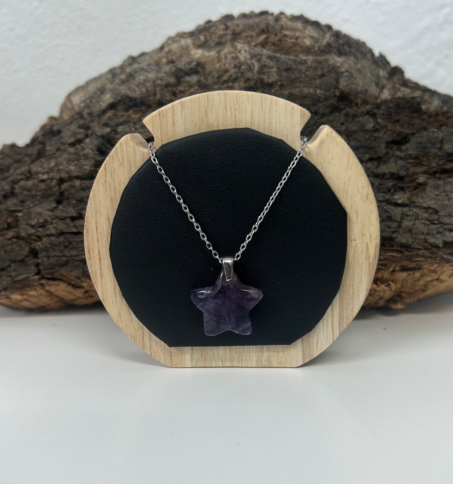 Colgante estrella amatista (acero)