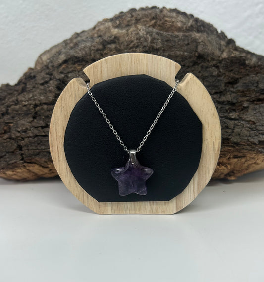 Colgante estrella amatista (acero)