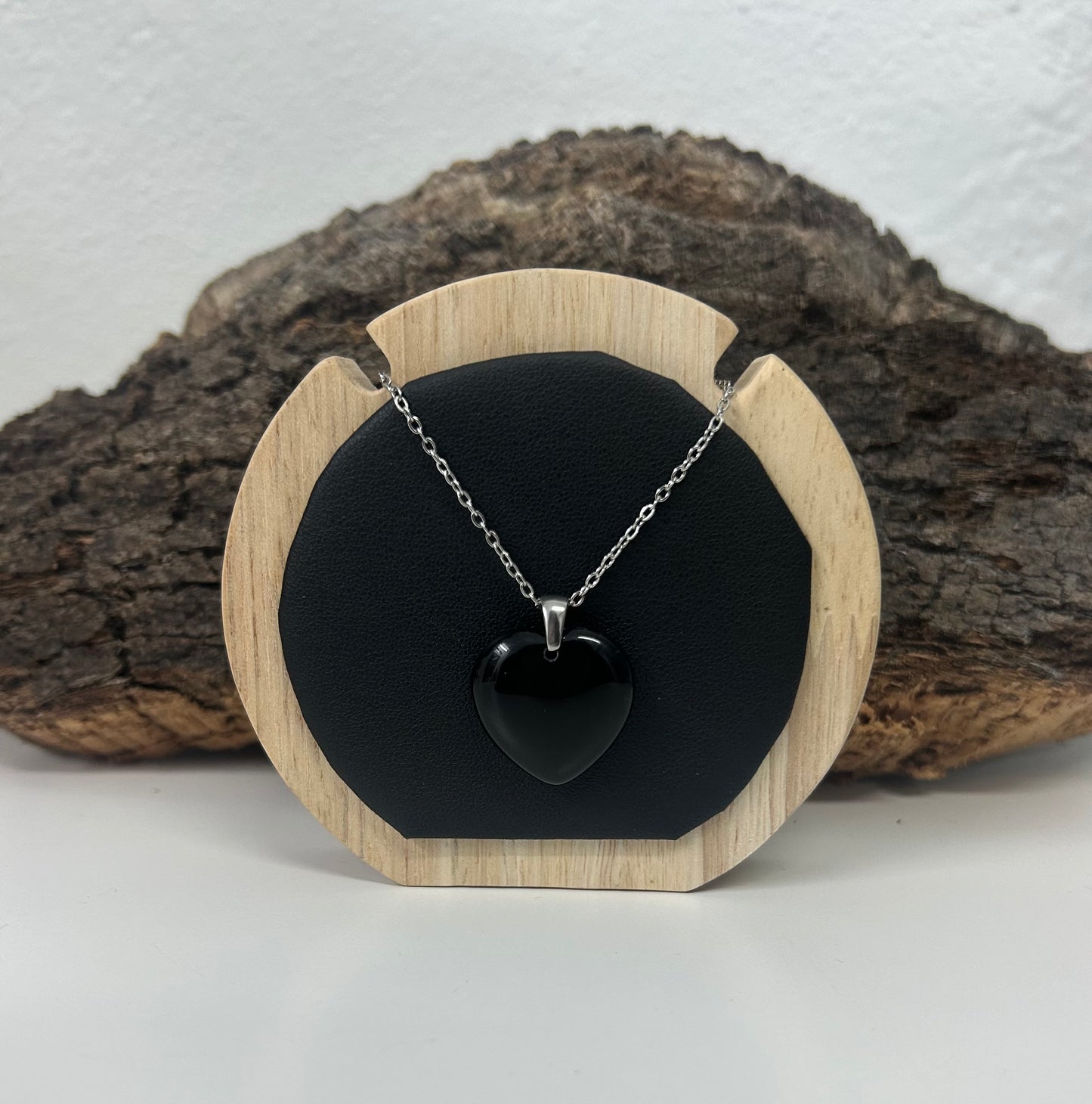 Colgante corazón onix (acero)