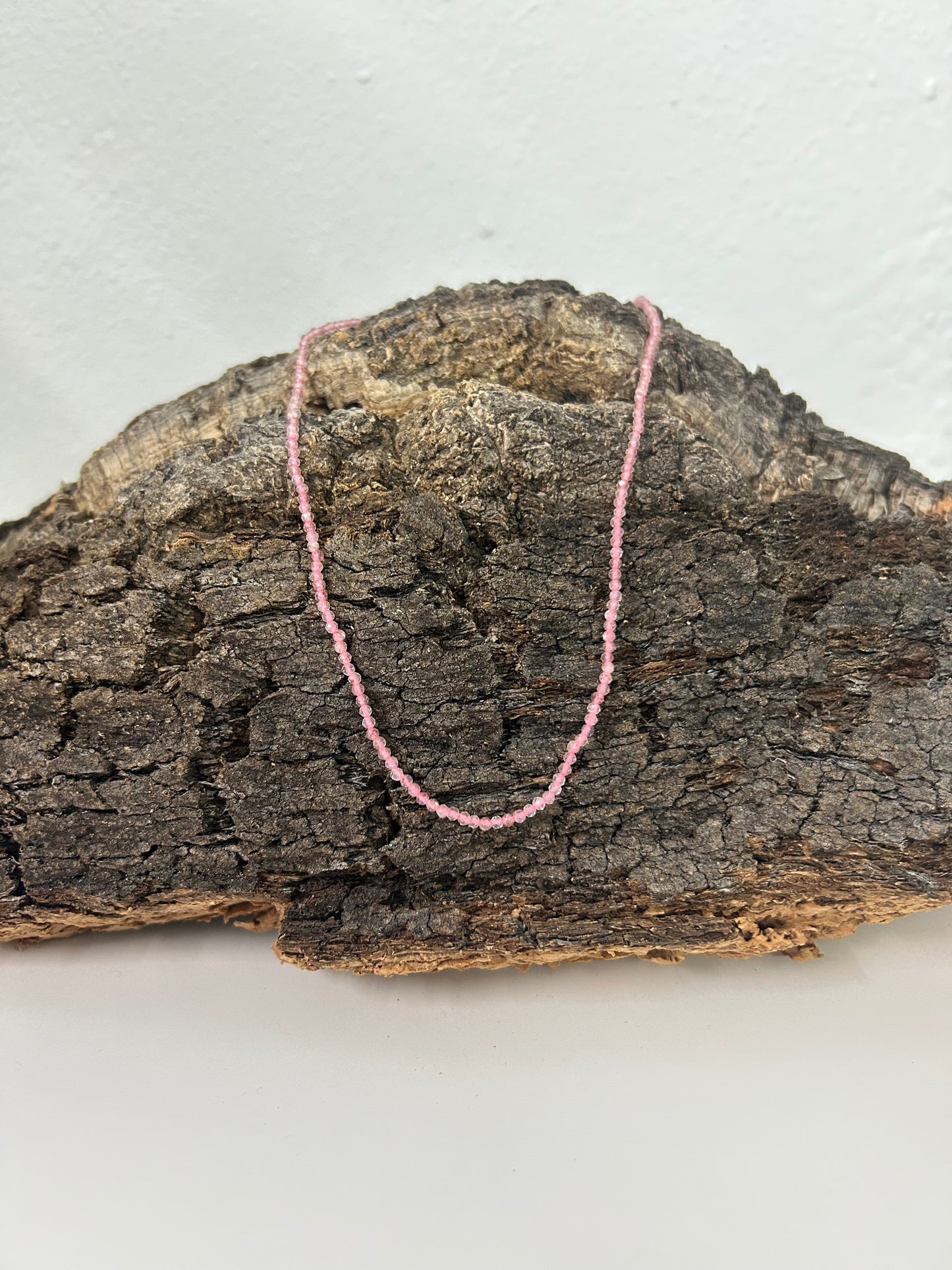 Collar cuarzo rosa facetado