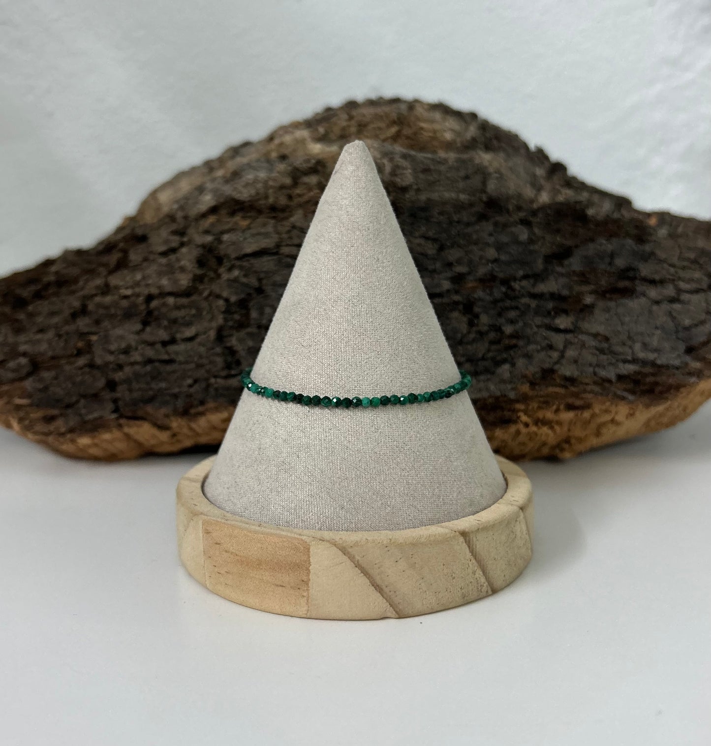 Pulsera malaquita facetada (plata 925)
