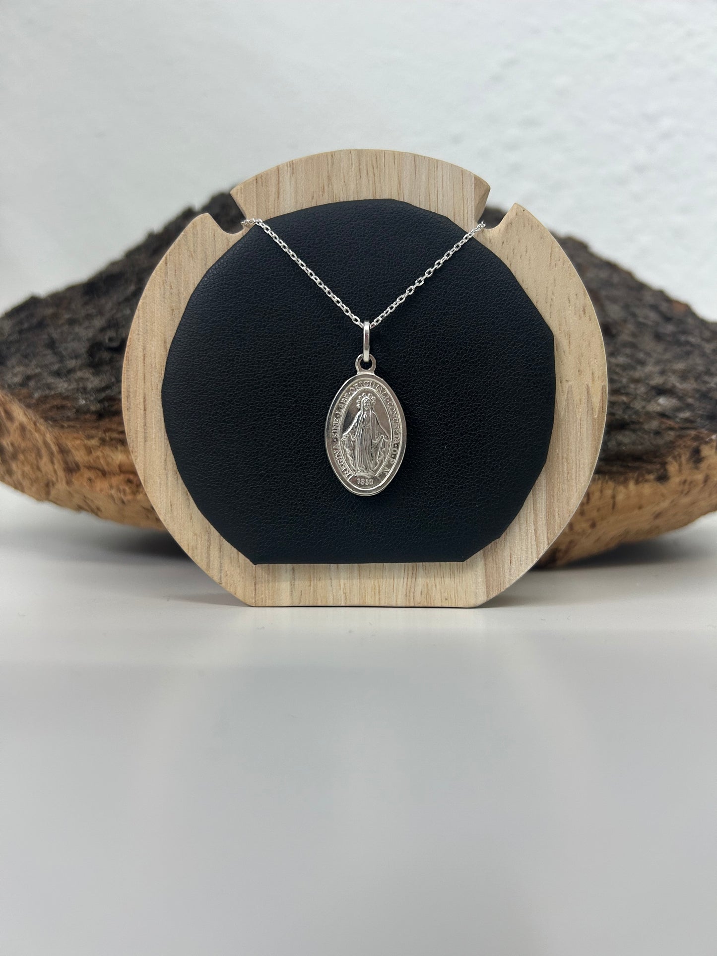 Colgante medalla Virgen de la milagrosa (plata 925)
