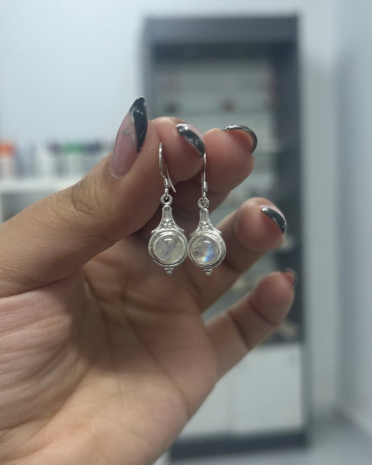 Pendientes piedra luna (plata 925)