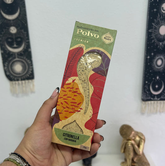 Somerío en polvo citronela con naranja sagrada madre