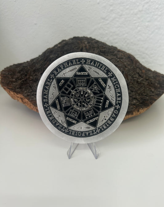 Placa selenita sello salomónico