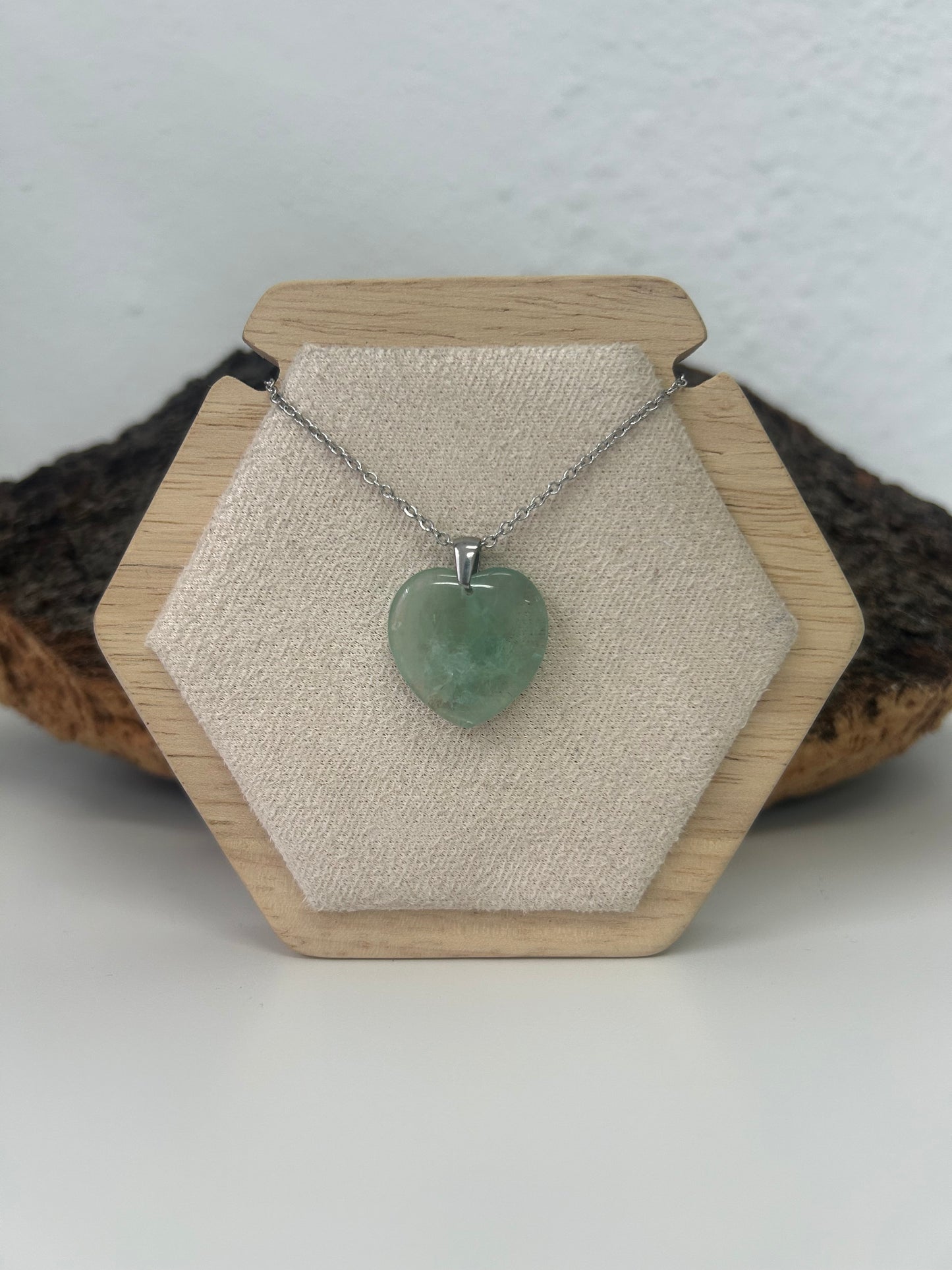 Colgante corazón de fluorita