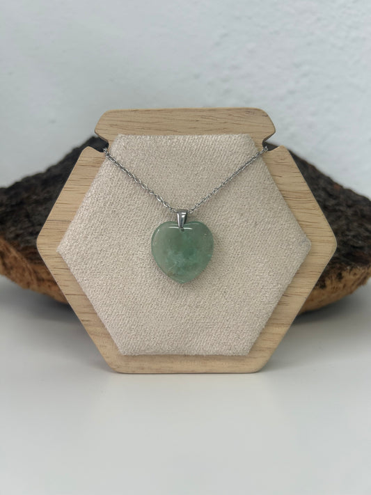 Colgante corazón de fluorita