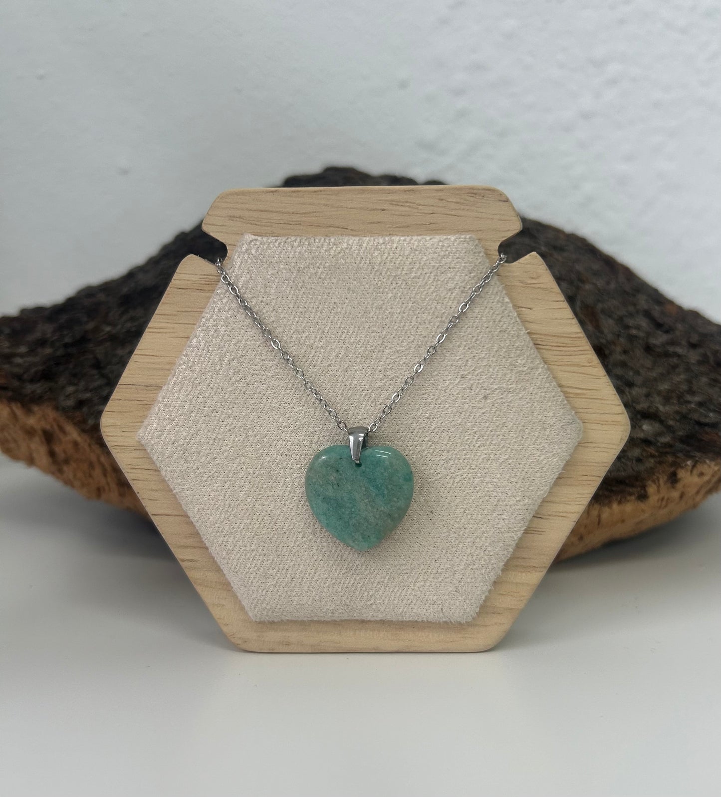 Colgante corazón de amazonita