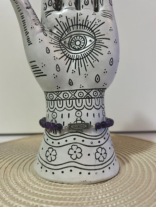 Pulsera de plata Atlante con amatista.