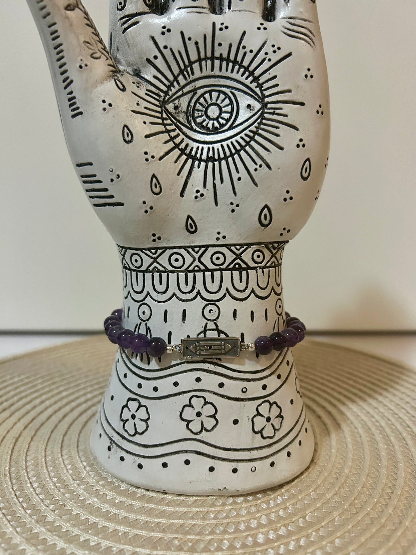 Pulsera de plata Atlante con amatista.